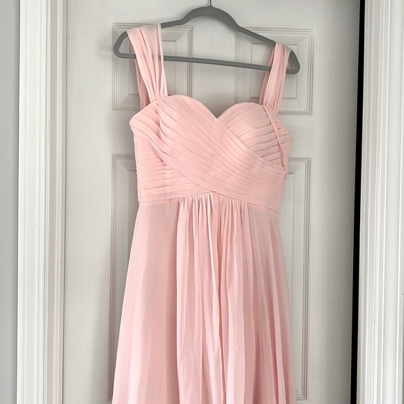 Dresses & Skirts - Lace Back Pink Floor Length Dress Size 6 (Fits Like a Medium)